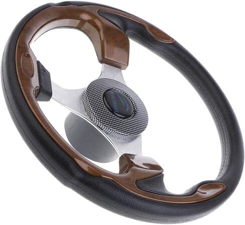 Dolity 12.6-inch Aluminum Alloy Boat Pontoon Steering Wheel Marine Accessories 3 Spoke 3/4" Shaft PU Carbon Fiber Steering Wheel Compatible for Marine Boats, Vessels, Yacht, Pontoon Boat in Saudi Arabia