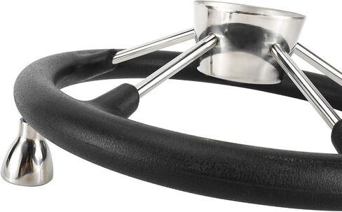 NovelBee 13-1/2 Inch Stainless Steel 5 Spoke Boat Marine Destroyer Steering Wheel with Black PU Foam and Knob in Saudi Arabia