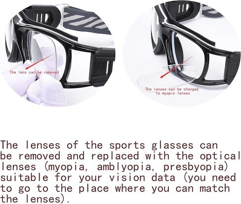 Sports Goggles Glasses Men Racquetball Basketball Football Eyewear Protective Glasses Shock Collision Lens Replaceable in Kuwait