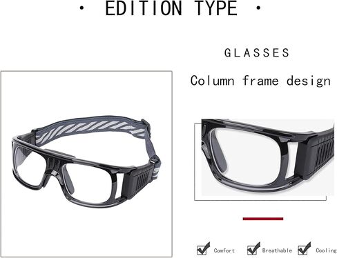 Sports Goggles Glasses Men Racquetball Basketball Football Eyewear Protective Glasses Shock Collision Lens Replaceable in Kuwait