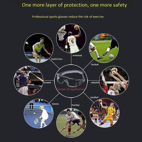 Sports Goggles Glasses Men Racquetball Basketball Football Eyewear Protective Glasses Shock Collision Lens Replaceable in Kuwait