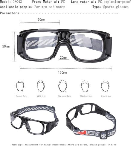 Sports Goggles Glasses Men Racquetball Basketball Football Eyewear Protective Glasses Shock Collision Lens Replaceable in Kuwait