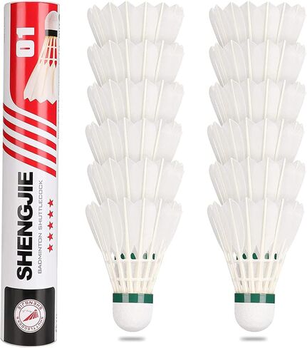 Philonext Goose Feather Badminton Shuttlecocks Birdies, 12 Pack Stable Durable Hight Speed Training Badminton Balls for Indoor & Outdoor Practice Sports Activities in Saudi Arabia