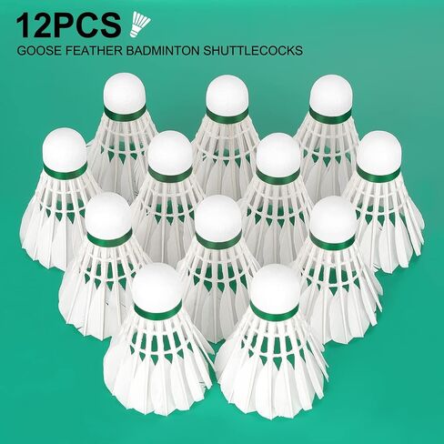 Philonext Goose Feather Badminton Shuttlecocks Birdies, 12 Pack Stable Durable Hight Speed Training Badminton Balls for Indoor & Outdoor Practice Sports Activities in Saudi Arabia