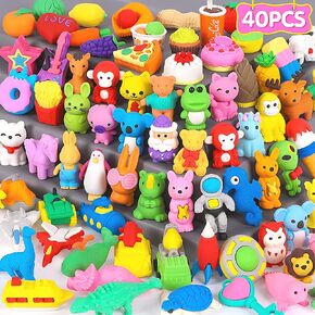 70 Pack Animal Erasers for Kids Bulk Desk Pets Classroom Prizes Treasure Box Toys for Classroom Supplies, 3D Puzzle Mini Erasers Pencil Eraser Back to School Supplies for Kids Party Favors (Random)