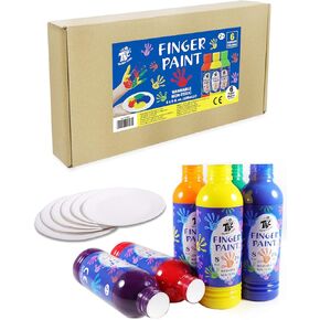 TBC The Best Crafts Finger Paint for Kids, Non-toxic, Washable Toddler Paint, 6 x 236ml Kids Art Set, Prefect Craft Paint For DIY Projects, School Painting Supplies in Kuwait
