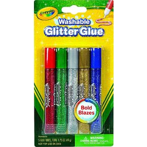 Crayola Washable Glitter Glue, Bold Blazes, Colors may vary, 5 Count, 1.75 oz in Saudi Arabia
