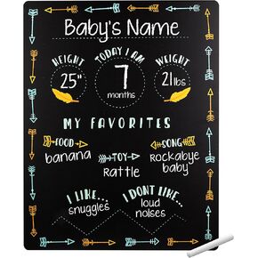 Tiny Idea’s Arrows Baby Milestone Chalkboard, Gender-Neutral Baby Photo Prop, Baby Décor Accessory, Black in Kuwait