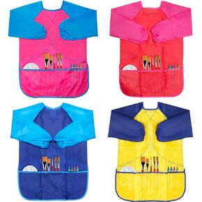 CUBACO Kids Painting Apron, 2pcs Waterproof Art Smocks For Child 3-8 Years, Kids Smocks for Painting Aprons with Long Sleeve in Saudi Arabia