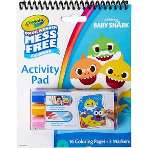 Crayola Baby Shark Color Wonder Travel Activity Pad, Mess Free Coloring, Gift for Kids, 3, 4, 5,