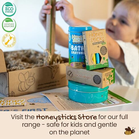 Honeysticks 100% Pure Beeswax Crayons Natural, Safe for Toddlers, Kids and Children, Handmade in New Zealand, For 1 Year Plus (12 Pack) in Saudi Arabia