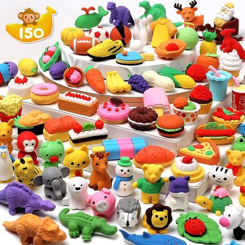 HINZER 100 Pack Animal Erasers for Kids Bulk Pull Apart 3D Puzzle Erasers Classroom Rewards and Prizes Class Treasure Box Kids Party Favors Back to School Supplies in Saudi Arabia