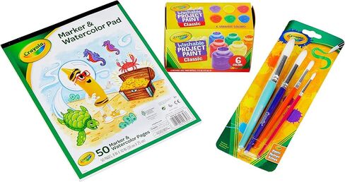 مجموعة طلاء كرايولا للأطفال، طلاء للأطفال قابل للغسل، مستلزمات حرفية، هدية للأطفال، للأعمار 3، 4، 5، 6، 7 [حصريًا لأمازون] in Kuwait