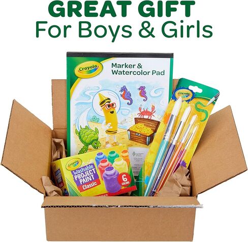 مجموعة طلاء كرايولا للأطفال، طلاء للأطفال قابل للغسل، مستلزمات حرفية، هدية للأطفال، للأعمار 3، 4، 5، 6، 7 [حصريًا لأمازون] in Kuwait