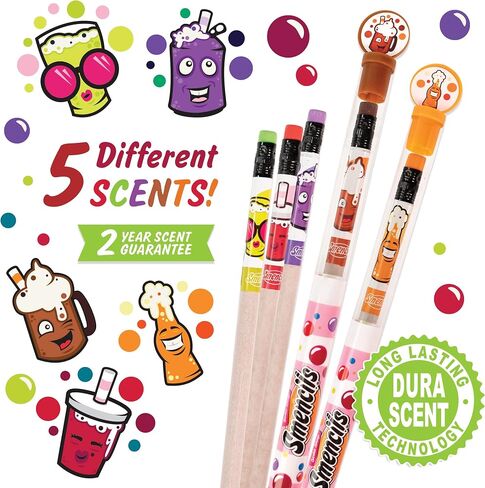 Holiday Smencils - HB #2 Patented Gourmet Scented Fun Pencils, 5 Count - Stocking Stuffer, Gifts for Kids, School Supplies, Party Favors, Classroom Rewards in Saudi Arabia