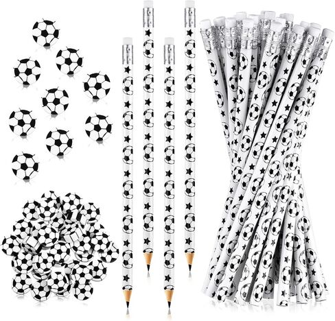 Tinlade 72 Pcs Sports Pencils and Erasers for Kids Fun Wooden Pencils for Kids Boys Sports Themed Birthday Party Favors Students Stationery Party School Office Supplies(Sports) in Saudi Arabia