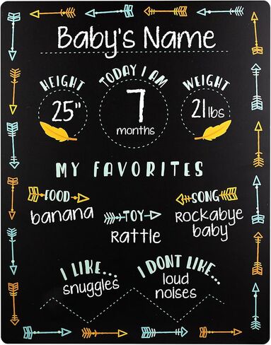 Tiny Idea’s Arrows Baby Milestone Chalkboard, Gender-Neutral Baby Photo Prop, Baby Décor Accessory, Black in Kuwait