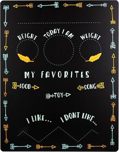 Tiny Idea’s Arrows Baby Milestone Chalkboard, Gender-Neutral Baby Photo Prop, Baby Décor Accessory, Black in Kuwait