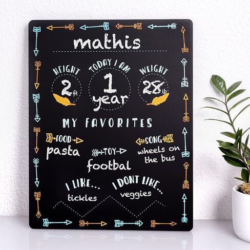 Tiny Idea’s Arrows Baby Milestone Chalkboard, Gender-Neutral Baby Photo Prop, Baby Décor Accessory, Black in Kuwait