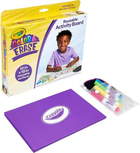 Crayola Color and Erase Reusable Activity Board, Gift for Kids, Ages 3, 4, 5, 6 in Saudi Arabia