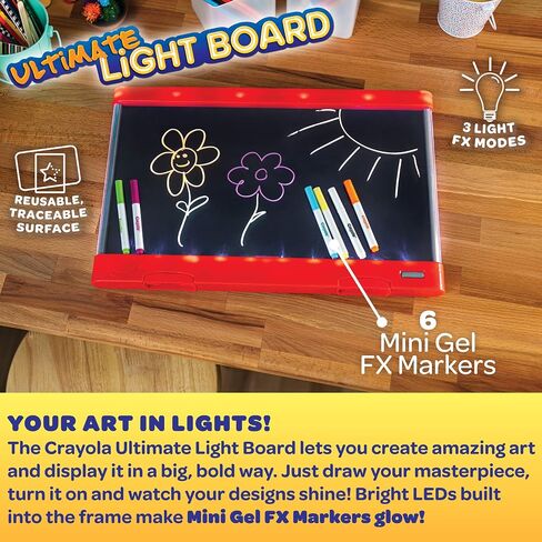 Crayola Ultimate Light Board Red, Drawing Tablet, Gift for Kids, Age 6, 7, 8, 9 in Saudi Arabia