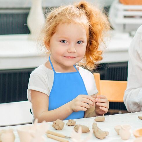 KUUQA 24 Pack 12 Colors Kids Art Aprons for Ages 3 to 7 Years,Children Painting Aprons Art Smocks for Craft, Kitchen, Classroom in Kuwait