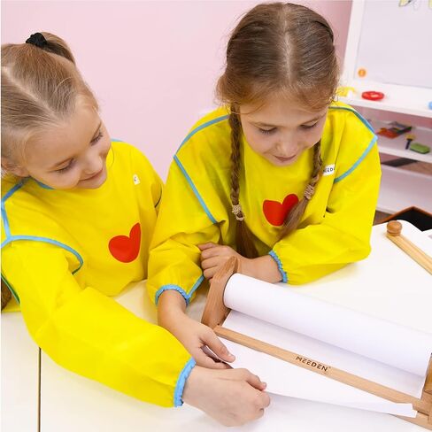 MEEDEN 2 Pack Kids Art Smock, Toddler Smock Aprons for Kids with Long Sleeve, Waterproof Kids Painting Aprons, Children Smock for Age 3-8 in Saudi Arabia