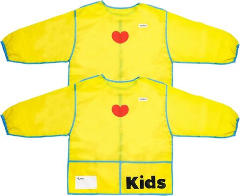 MEEDEN 2 Pack Kids Art Smock, Toddler Smock Aprons for Kids with Long Sleeve, Waterproof Kids Painting Aprons, Children Smock for Age 3-8 in Saudi Arabia