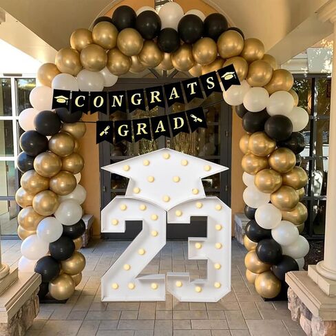 ZPISF 5FT ديكورات التخرج فئة 2023، 60 بوصة 2023 مجموعة إطار مقطوعة مسبقًا بأرقام سرادق، حروف مضيئة 23 مع قبعة تخرج لمرحلة ما قبل المدرسة الثانوية وديكور الحفلات الراقصة in Kuwait