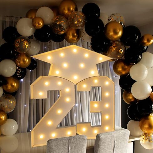 ZPISF 5FT ديكورات التخرج فئة 2023، 60 بوصة 2023 مجموعة إطار مقطوعة مسبقًا بأرقام سرادق، حروف مضيئة 23 مع قبعة تخرج لمرحلة ما قبل المدرسة الثانوية وديكور الحفلات الراقصة in Kuwait