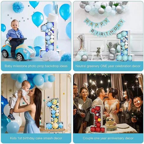 JoyBox Design 3FT Mosaic Balloon Frame Number 0 Marquee Light Up Numbers Pre-Cut Kit Thick Foam Board Decoration for Birthdays Anniversary Baby Shower… in Saudi Arabia