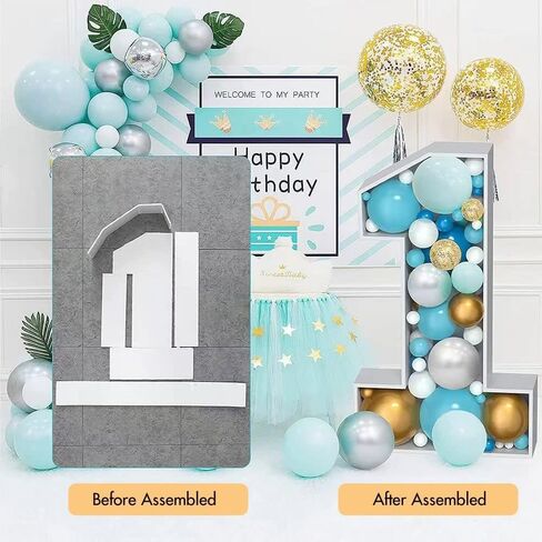 JoyBox Design 3FT Mosaic Balloon Frame Number 0 Marquee Light Up Numbers Pre-Cut Kit Thick Foam Board Decoration for Birthdays Anniversary Baby Shower… in Saudi Arabia