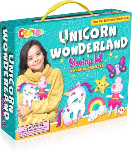 Beginner Sewing Kit for Kids - Arts & Unicorn Crafts Kits - My First Sewing Kit for Girls Ages 7-12 yrs - Kids Gifts Learn to Sew Magical Projects with Stuffed Animal Dolls, Instructions & Felt in Saudi Arabia