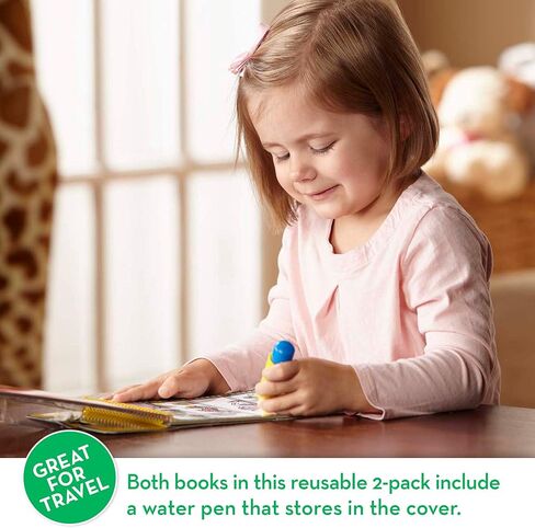 Melissa & Doug On the Go Water Wow! Reusable Water-Reveal Activity Pads, 2-pk, Vehicles, Animals - FSC Certified in Saudi Arabia