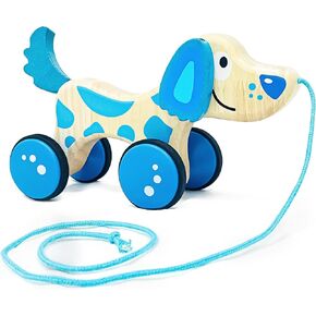 qodoflr سحب لعبة الكلب للأطفال الصغار 1-3 طفل سحب لعبة الخشب طفل صغير لعبة سحب خشبية لعبة سحب على طول الخشب لعبة سحب الكلب لعبة للأطفال الصغار الجذعية دفع وسحب اللعب للأطفال الصغار 1-3 in Kuwait