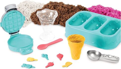 Kinetic Sand Scents, Ice Cream Treats Playset with 3 Colors of All-Natural Scented Play Sand and 6 Serving Tools, Sensory Toys for Kids Ages 3 and up in Saudi Arabia