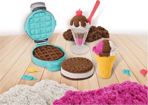 Kinetic Sand Scents, Ice Cream Treats Playset with 3 Colors of All-Natural Scented Play Sand and 6 Serving Tools, Sensory Toys for Kids Ages 3 and up in Saudi Arabia