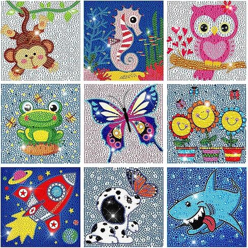 HUBENDMC Diamond Painting Kits for Kids,6 Pack Gem Art for Kids, Easy Diamond Art for Beginner,Small Diamond Dots Crafts for Girls-6x6 inch in Saudi Arabia
