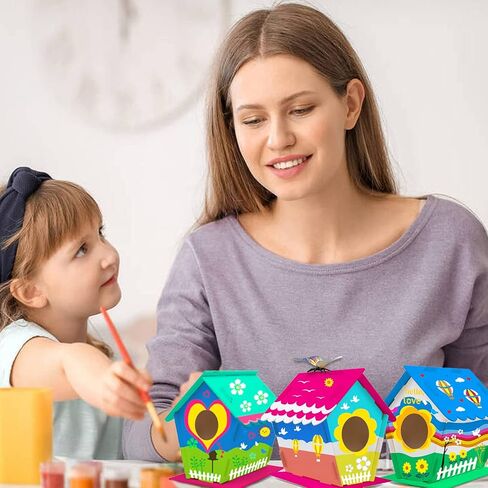 hapray 4 Pack Bird House Craft Kit, DIY Birdhouse for Kids to Build & Paint in Kuwait