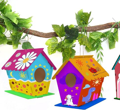 hapray 4 Pack Bird House Craft Kit, DIY Birdhouse for Kids to Build & Paint in Kuwait