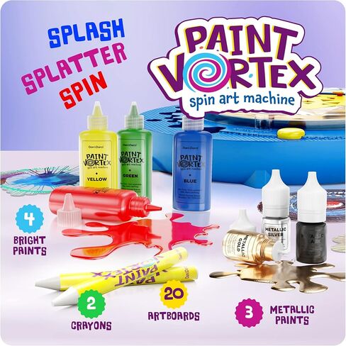 مجموعة أدوات Spin Art - مركز محطة الطلاء الحلزوني - ألعاب الفنون والحرف اليدوية للأطفال للفتيات والفتيان من جميع الأعمار - هدايا رائعة للفتيات - محطة عمل يدوية دوارة بمحرك - أفكار هدايا للأطفال in Kuwait