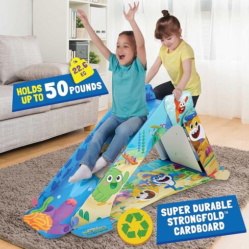Pop2Play Toddler Playground Indoor Slide for Kids – Durable Eco-Friendly Foldaway Cardboard Slide (Sunny) in Kuwait