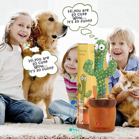 ألعاب أطفال من Emoin Dancing Cactus من 6 إلى 12 شهرًا، ألعاب الصبار الناطق تكرر ما تقوله ألعاب الأطفال الصغار، لعبة محاكاة الصبار الراقص مع LED الإنجليزية تغني وتتحدث 15 ثانية مسجل صوت ألعاب موسيقية in Saudi Arabia