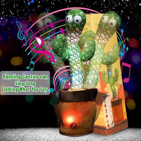 ألعاب أطفال من Emoin Dancing Cactus من 6 إلى 12 شهرًا، ألعاب الصبار الناطق تكرر ما تقوله ألعاب الأطفال الصغار، لعبة محاكاة الصبار الراقص مع LED الإنجليزية تغني وتتحدث 15 ثانية مسجل صوت ألعاب موسيقية in Saudi Arabia