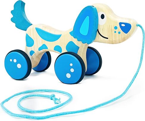 qodoflr سحب لعبة الكلب للأطفال الصغار 1-3 طفل سحب لعبة الخشب طفل صغير لعبة سحب خشبية لعبة سحب على طول الخشب لعبة سحب الكلب لعبة للأطفال الصغار الجذعية دفع وسحب اللعب للأطفال الصغار 1-3 in Kuwait