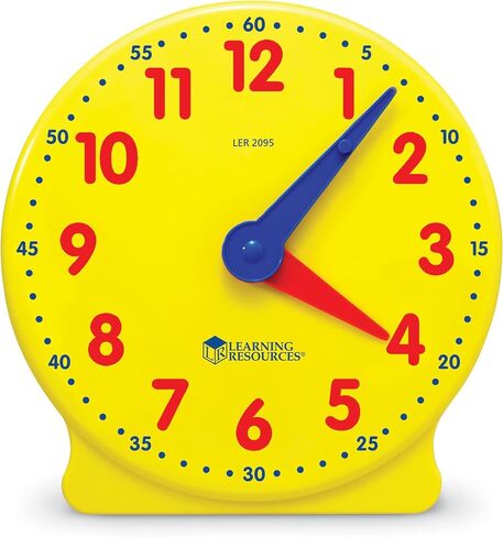 Learning Resources Big Time Student Clock, Teaching & Demonstration Clock, Develops Time and Early Math Skills, Ages 5+, Clock for Learning, 12 Hour,Back to School Gifts in Saudi Arabia