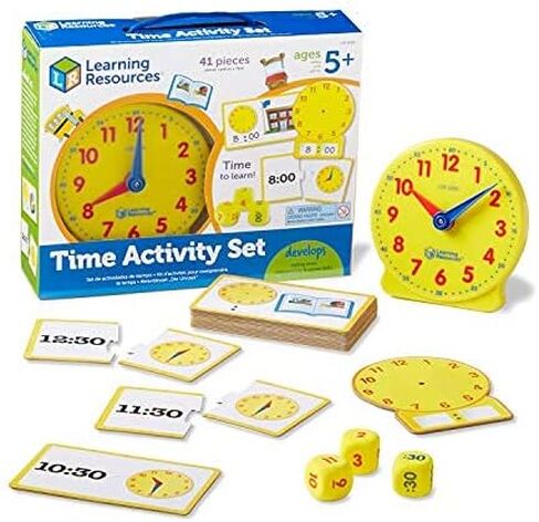 Learning Resources Time Activity Set - 41 Pieces, Ages 5+,Clock for Teaching Time, Telling Time, Homeschool Supplies, Montessori Clock in Saudi Arabia