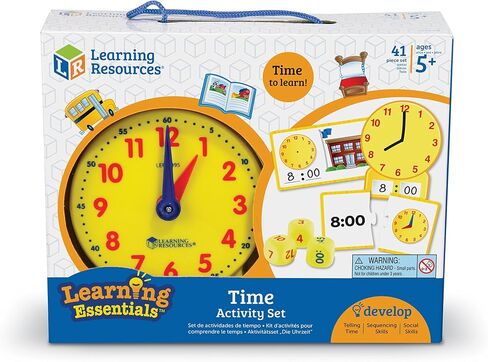 Learning Resources Time Activity Set - 41 Pieces, Ages 5+,Clock for Teaching Time, Telling Time, Homeschool Supplies, Montessori Clock in Saudi Arabia