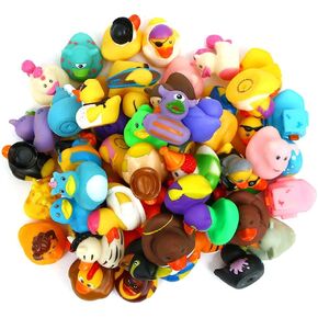 XY-WQ 25 Pack Rubber Duck for Jeeps Ducking - 2" Bulk Floater Duck for Kids - Baby Bath Toy Assortment - Party Favors, Birthdays, Bath Time, and More (25 Varieties)