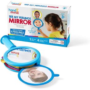 hand2mind See My Feelings Mirror، التعلم العاطفي الاجتماعي، مرآة مقاومة للكسر للأطفال، ألعاب إدارة الغضب، عناصر تخفيف القلق، اليقظة الذهنية للأطفال، زاوية تهدئة، ألعاب القلق (مجموعة من 1) in Saudi Arabia